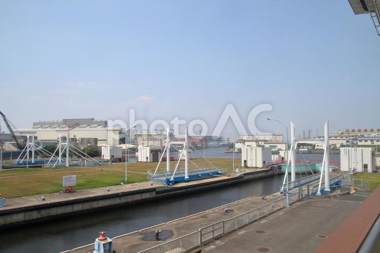 尼ロック、第一閘門の閘室、兵庫県尼崎市 尼ロック,防災展示室,尼崎の写真素材