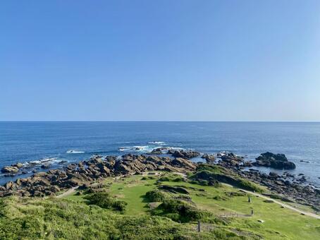 灯台から眺めた景色 灯台,海,海岸の写真素材