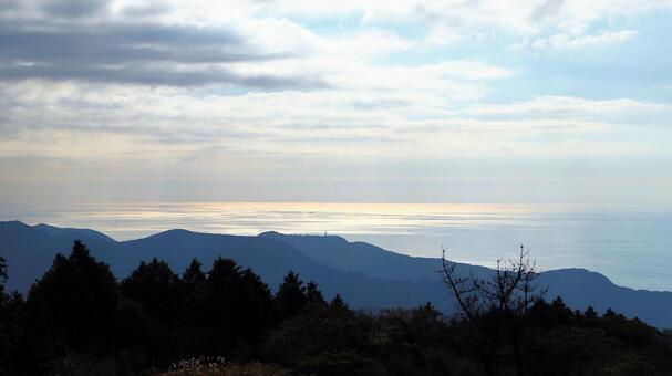 西伊豆スカイライン土肥駐車場からの眺め 西伊豆,海,晩秋の写真素材