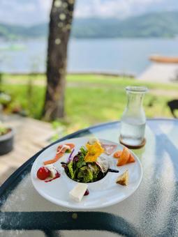 サラダ テラスカフェ 前菜 サラダ テラスカフェ 前菜 湖,テラスカフェ,テラスの写真素材