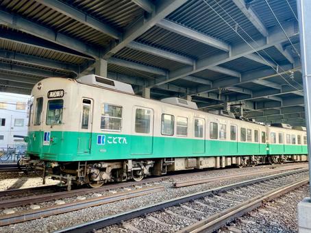 ことでん ことでん 鉄道,カーブ,線路の写真素材