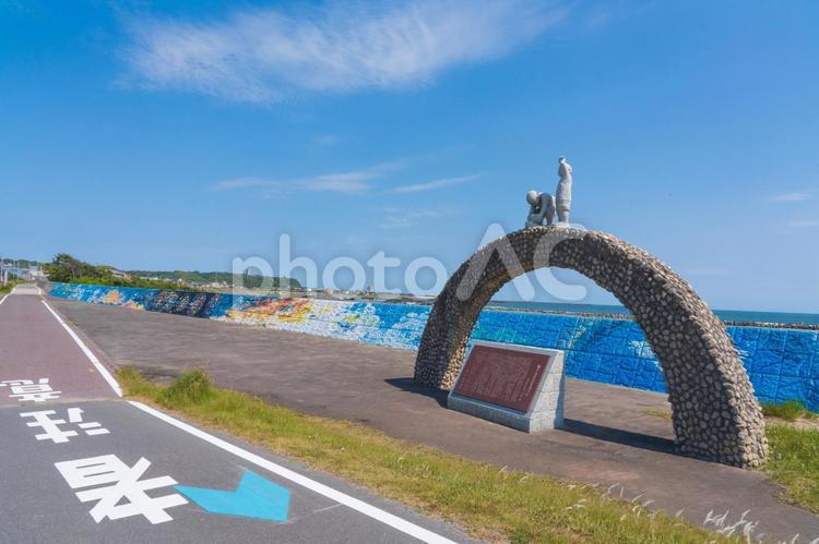 九十九里浜　飯岡　海 海水浴,夏休み,海水浴場の写真素材