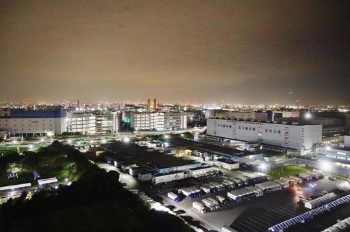 川崎マリエン展望室から見た夜景 川崎マリエン,展望室,夜景の写真素材