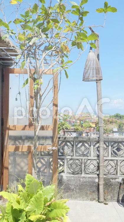 リゾート地のテラスからの眺め リゾート,テラス,ビーチの写真素材