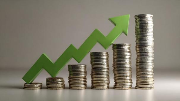 ビジネスの成功と資産増加の概念イメージの写真