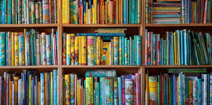 図書館の書籍 図書館の書籍の写真