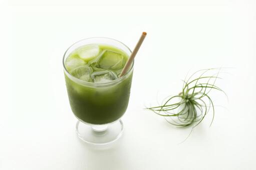 アイス抹茶+エアプランツ 抹茶,アイス抹茶,ペーパーストローの写真素材