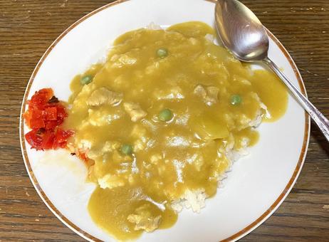 カレーライス 黄色いカレー 福神漬け カレーライス 黄色いカレー 福神漬け カレーライス,黄色いカレー,カレーの写真素材