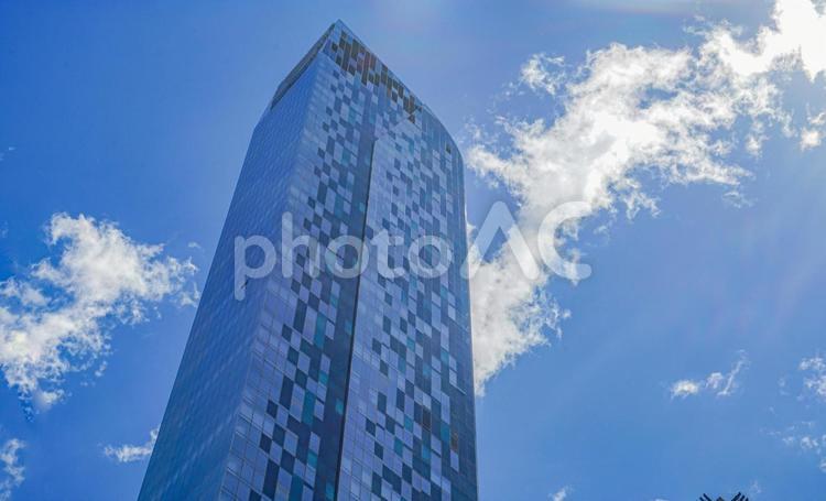 ニューヨークの交差点風景 ニューヨーク,交差点,青空の写真素材