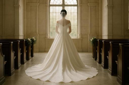 トレーンが美しい後ろ姿 トレーンが美しい後ろ姿の写真