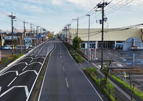早朝のさいたまー栗橋線 早朝のさいたまー栗橋線 自動車,県道,さいたま・栗橋線の写真素材