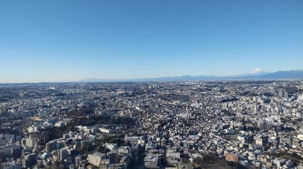 青空_街並み 景色,背景,青空の写真素材