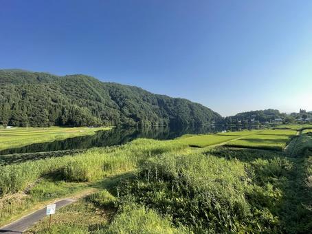 中綱湖２　250725 湖,木崎湖,山の写真素材