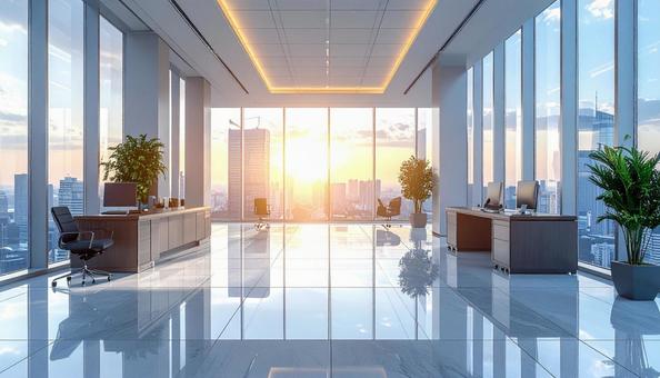 無人のオフィスの背景の写真