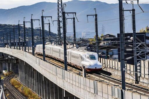 西九州新幹線　上り　武雄温泉行き 西九州新幹線,長崎新幹線,上りの写真素材