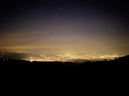伊豆スカイラインからの三島の夜景 三島,沼津,夜景の写真素材