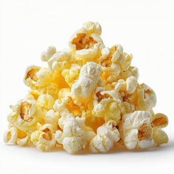 ふっくら膨らんだポップコーンの山 ふっくら膨らんだポップコーンの山の写真