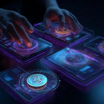 暗号通貨とブロックチェーン取引 暗号通貨とブロックチェーン取引の写真