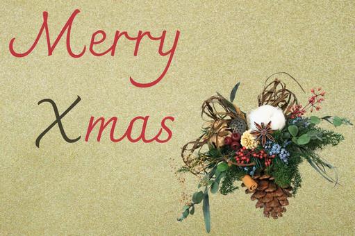 クリスマスリース(右寄り) クリスマスリース(右寄り) クリスマス,クリスマスリース,フラワーアレンジメントの写真素材