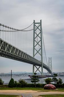 兵庫　淡路島　明石海峡大橋 兵庫,兵庫県,淡路島の写真素材