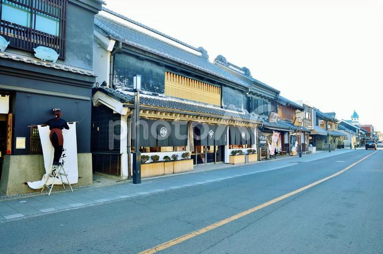 朝の川越蔵造りの町 川越,小江戸,風景の写真素材