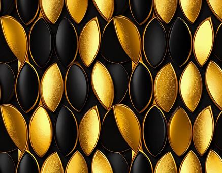 金黒の葉形オブジェの写真