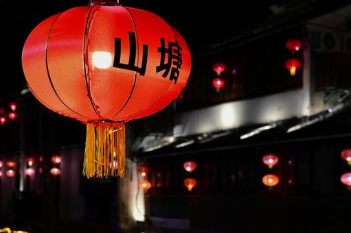蘇州・七里山塘(山塘街)の夜景 蘇州・七里山塘(山塘街)の夜景の写真