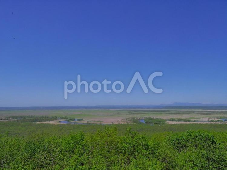 【北海道】細岡展望台から見た釧路湿原 釧路湿原,細岡展望台,釧路の写真素材