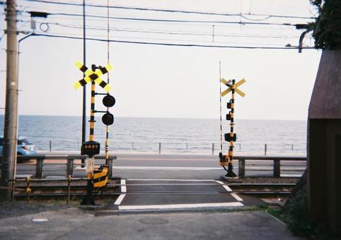 レトロ江ノ電 江ノ電,レトロ,写ルンですの写真素材