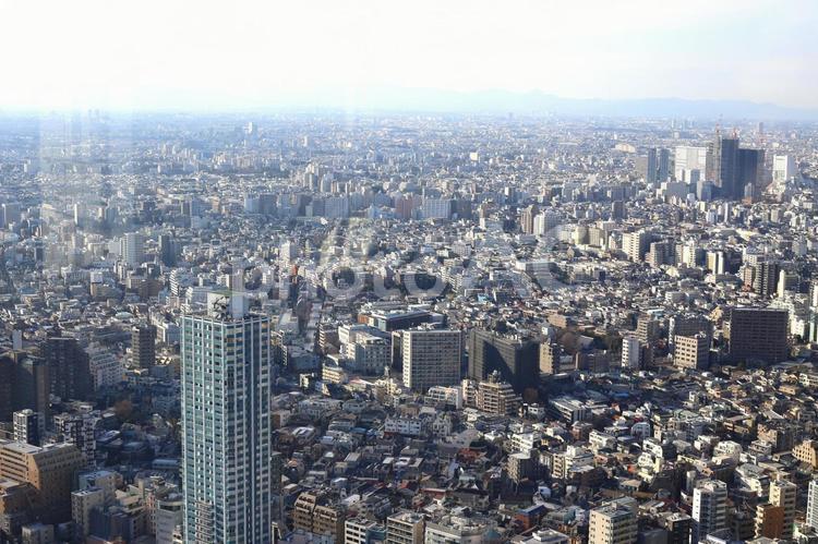 都庁の展望台からの景色 展望台,都庁,空の写真素材