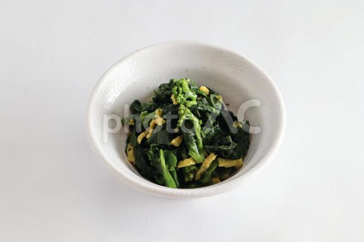 菜の花と錦糸卵の和え物 小鉢,食品,おかずの写真素材