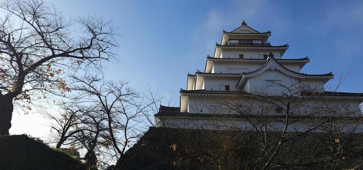 鶴ヶ城　朝の風景 風景,人気,早朝の写真素材