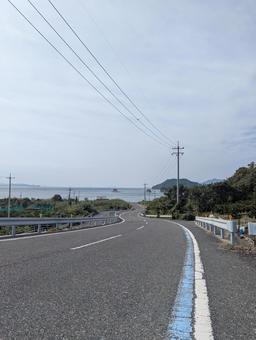 S字坂 道路,山,晴れの写真素材