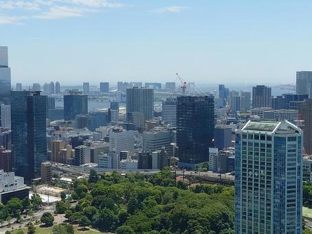 東京タワーから見た景色 東京タワーから見た景色 街並み,東京,自然の写真素材