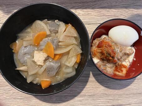 豚汁 料理,食事,ご飯の写真素材