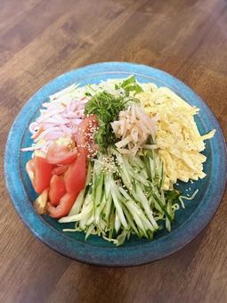 冷やし中華 冷やし中華 冷やし中華,麺,ヘルシーの写真素材
