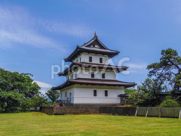 【北海道】松前町・松前城 松前城,天守閣,松前町の写真素材