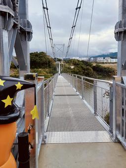 日本1長い吊橋 吊橋,日本1,橋の写真素材