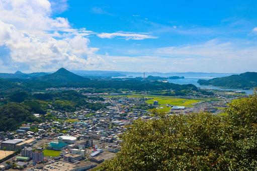 海や山の風景 空,海,青空の写真素材