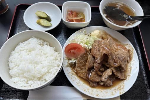 Pork loin and ginger set meal, JPG