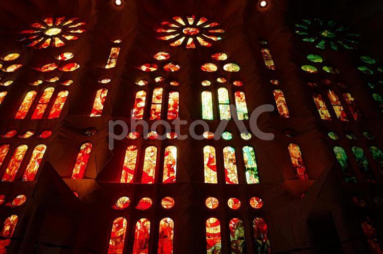 サグラダファミリアのステンドグラス サグラダファミリア,スペイン,バルセロナの写真素材