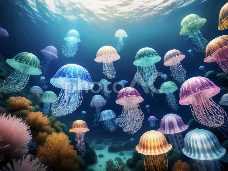 綺麗なクラゲ_AS000023 クラゲ,海,水中の写真素材