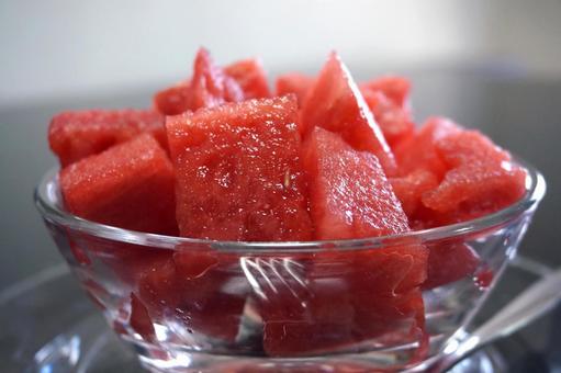 Watermelon cubes (close-up), JPG