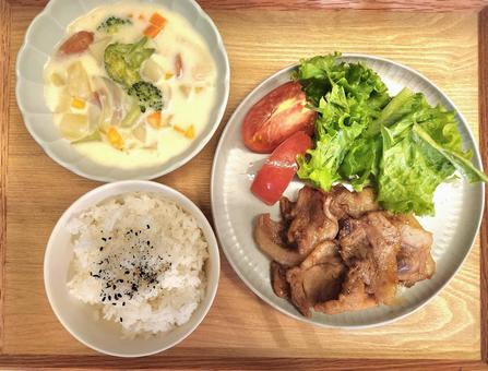 しょうが焼き定食　和定食　の写真