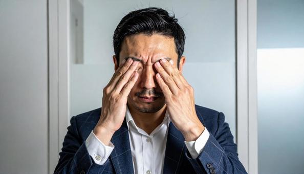 ビジネスイメージ 頭を抱えるビジネスマン ビジネスイメージ 頭を抱えるビジネスマンの写真