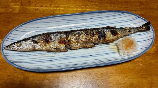 焼き魚　さんま さんま,秋刀魚,旬の魚の写真素材