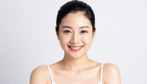 笑顔の日本人女性の美しいポートレート 笑顔の日本人女性の美しいポートレートの写真