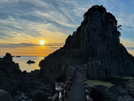 Evening sky at Echizen Coast, Hokoshima, Fukui Prefecture, JPG
