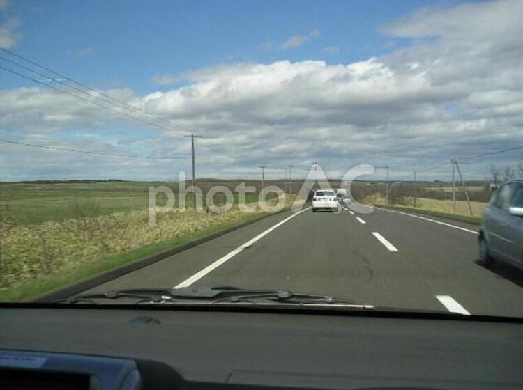 5月のR44　根室路 5月,カントリーロード,スプリングの写真素材