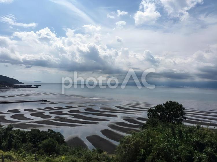 砂浜の模様 空,海,絶景の写真素材
